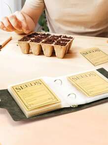 1set Seed Organizer Binder With 50pcs Seed Storage Envelopes - 1 Set Garden Seeds Storage Organizers, Self-Sealing Seed Envelopes, Seed Packet Organizer, Seed Saver, Waterproof And Mold-Proof Seed Packaging Box ﻿