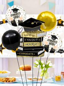 Set de 5 globos con tema de graduación, globos de aluminio con forma de libro y oso de peluche para graduados hombres y mujeres de 18 pulgadas, aptos para decoraciones de fiesta de graduación