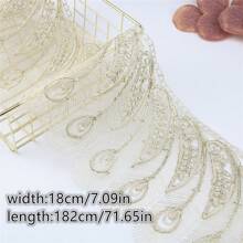 2yards Gold Thread Embroidery Lace  Characteristics Clothing Dress Decoration DIY Handmade Decorative Accessories - Gold - View 15
