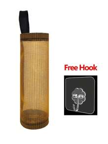 1pc Home Grocery Bag Holder Wall Mount Plastic Bag Holder Dispenser Hanging Storage Trash Garbage Bag Kitchen Garbage Organizer - Multicolor - View 11