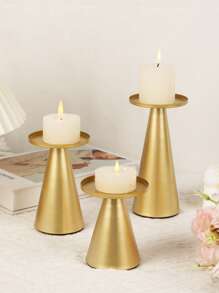 1 件/3 件复古金属烛台套装 - 12 英寸欧式锥形烛台，适用于婚礼中心装饰/浪漫晚餐，抛光表面的古董铁制桌饰，圣诞节和情人节的奢华礼物 - 金色 - 查看 16