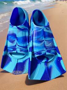 1pc Comfortable Silicone Swim Fins For Teenagers, Suitable For Swimming And Diving, Size Suitable For Beginner Adults, Please Order One Size Up, Beach Essentials, Beach Accessories, Pool Float