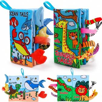 Libros blandos para bebés de 0 a 18 meses, libro de tela para bebés de alto contraste y tacto suave, libros de arruga de colores brillantes, rellenos de calcetines navideños, juguetes de tiempo de barriga para bebés, juguetes educativos sensoriales de viaje para el desarrollo temprano, mejores regalos de ducha para bebés de 0 a 6 meses niños y niñas, mejores juguetes interactivos de desarrollo temprano para bebés de 6 a 12 meses, regalos de Navidad