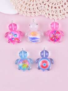 5pcs Fashion Big Size Ocean Turtle Resin Pendant For Women DIY Keychain Jewelry Making