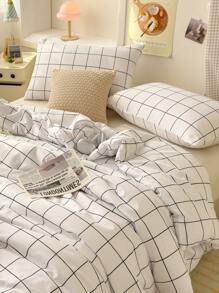 Soft Duvet Cover Set With Bow Pattern - Christmas Gifts Best 2/3 PiecesQuilt Comforter Cover Bedding Set - Includes 1 Duvet Cover And 1/2 Pillowcases - Cheap And High Quality For Twin King Single Queen Double Full Size Doona Quilt Cover - White - View 1