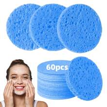100% Natural Compressed Facial Cleansing Sponge, For Makeup Removal, Daily Cleansing And Exfoliation - White - View 23