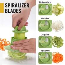 MUELLER 12 Blade Vegetable Chopper Food Slicer Pro, Mandoline Slicer, Onion Cutter, Food Chopper, Slicer, Spiralizer, Kitchen Gadgets Sets Utensils - White/Pastel Green - View 8