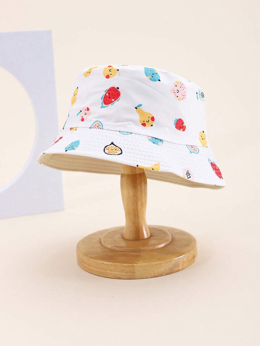 1pc Kids Fruit Print Bucket Hat, Sun Protection Bucket Hat For Boys & Girls, 3-6Y, Spring