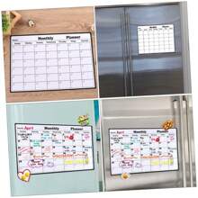1pc Dry Erase Magnetic Refrigerator Calendar,Marker And Eraser Options Available, Non-Ghosting Dry Erase Calendar For Wall, Kitchen, Or Desk, Premium White Surface, Easy To Clean, Stain Resistant, Includes 1 Colored Dry Erase Markers And Red Eraser, Stay On Track And Organize Your Month With This Convenient Calendar, Useful For Tracking Goals, To-Do Lists, And Appointments. - Multicolor - View 11