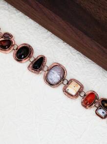 1 件时尚复古波西米亚风格女士手链，适合休闲、日常、度假、派对穿着 - 金色 - 查看 1