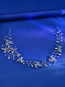 1pc Shiny Fashion Crystal Bride's Waist Belt, Crystal Decor Lady Waist Accessories Suitable For Daily Party Evening Dress, Gown