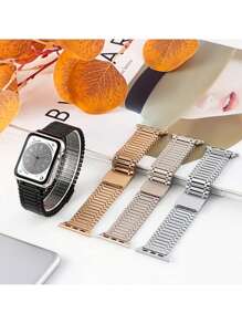 1 pieza Correa de reloj con cuentas de alta gama, correa de reloj magnética de estilo chino elegante compatible con Apple Watch Series, se ajusta a 38mm/40mm/41mm/42mm/44mm/45mm/46mm/49mm