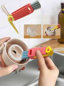 3 合 1 杯盖刷、多用途缝隙清洁刷、瓶盖清洁剂、多用途缝隙清洁刷、杯子水槽瓶刷杯子清洁工具、厨房、浴室、家居、家居用品