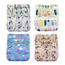 10 Stücke/6 Stücke/3 Stücke/2 Stücke/1 Stück AWJ Mesh-Futter Babytuch-Windel mit Bauchplatte, in einer Größe verstellbar, waschbar und wiederverwendbar für Baby Mädchenund Jungen - Verschiedenfarbig - Übersicht 2