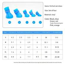 Set da 4 pezzi Scarpe anti-pioggia per cani e gatti di piccola taglia, antiscivolo, impermeabili, stivali di gomma per uso esterno, accessori per animali domestici