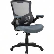 Office Chair Ergonomic Office Chair Desk Chair With Lumbar Support Flip Up Arms Modern Task Adjustable Swivel Rolling Executive Mesh Computer Chair Grey