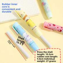 Sanrio 5pcs Sanrio Cartoon Hello Kitty Kuromi Cinnamoroll Push Eraser Anime Kitty Cat Eraser Stationery Gift Office Learning Supplies(Some Parts May Be Random)