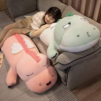 1 st. överdimensionerad plyschdinosauriedocka, söt lång gosedjursdocka, barns sovsällskap, halloween, jul, nyårspresent, soffdekoration till hemmet och sovrummet, festdekoration