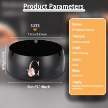 便携式不锈钢烟灰缸防烫烟嘴桌面圆形烟灰缸玫瑰金首字母图案防风烟灰缸吸烟办公室家居装饰烟灰缸架