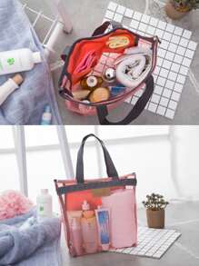 Shower Caddy Portable - Mesh Shower Caddy Bag Clear Bag, Wash Bag Toiletries Bag Basket Tote Tote Bag Durable Clear Bag, Wash Bag Toiletries Bag, Cosmetic Bag, For College Dorm Room Bathroom Gym Camp Quick Dry Shower Bags For Women Men With Hoo Graduation
