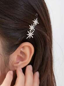 2 stuks glitterstervormige haarspeldjes, elegante metalen zijpony haarspeldjes voor vrouwen, schattige stijl, ramadan