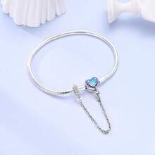 1 Pc Silver Color Exquisite Cubic Zirconia Enamel Bracelets Star Love Chain Bracelet Fit Charm Beads DIY Women Jewelry