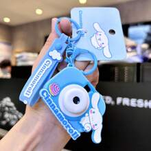 Sanrio 1 stuk officieel gelicentieerde Sanrio sleutelhangers, beeldjes, Kuromi projectielichtcamera, cartoon pluche tas, nieuw cadeau