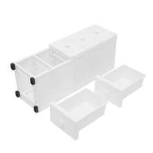 White Chest Of Drawers Narrow Cabinet With Five Drawers Mobile Storage Space With Wheels Dimensions: 25 * 34 * 82 Cm - trắng - Xem 11