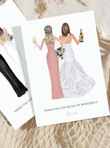 1pc- Custom Bridesmaid Thank You Cards, Personalized Custom Name Bridesmaid Thank You Cards, Customizable Wedding Thank You Cards, You Can Pick Multiple Pattern Greeting Cards, You Will Be My Bridesmaid, Custom Printed Bridesmaid Cards, Thank You Cards, Birthday Gift Cards, Wedding Cards, Uncommon Items, Gift Cards, Wedding Party Gifts,Graphic Print