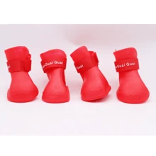 Set da 4 pezzi Scarpe anti-pioggia per cani e gatti di piccola taglia, antiscivolo, impermeabili, stivali di gomma per uso esterno, accessori per animali domestici