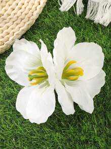 1 件芙蓉花发夹，度假海滩风格装饰侧刘海，女士摄影道具配件 - 彩色 - 查看 7
