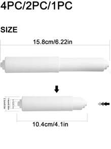 4PCS/2PCS/1pc White 15.8cm Approx. (6.22 In.) Toilet Paper Holder Spring Roller Replacement, Paper Holder Insert, Suitable For Most Bathroom Toilet Paper Rolls