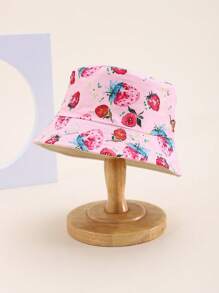 1pc Kids Fruit Print Bucket Hat, Sun Protection Bucket Hat For Boys & Girls, 3-6Y, Spring