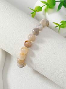 1 Stück 1cm blaues gemusterter Stein Damen Armband, geeignet für den täglichen Gebrauch, Boho-Stil Urlaubsfeeling, elegantes Damen Accessoire, ideal als Geschenk für Liebe