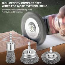 6 Packs ProMaster Drill Wire Brushes, 1/4" Hex Shank, Carbon Steel, Rust Removal & Polishing, Efficient For DIY, Mechanics, Homeowners