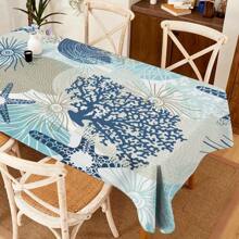 1 件海洋风格现代涤纶矩形/圆形防水桌布，数码印花桌布适用于客厅、户外餐桌、小圆桌 - 彩色 - 查看 8