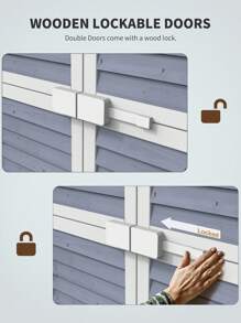 6ft X 4ft Outdoor Wooden Tool Shed, Outdoor Wooden Storage Cabinets With Removable Shelves, Weatherproof, Wooden Garden Shed With Locking Door For Yard Tool Storage Large Capacity Tool Shed To Accommodate Different Garden Tools - Grey - View 11