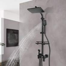 YUNRUX Rain Shower Shower Set Shower System Hand Shower And Head Shower Shower Set Shower Black - Black - View 1