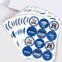 10 Sheets Blue 2025 Graduation Stickers, Class Of 2025 Congrats Grad Graduation Cap Stickers, Round Graduation Gift Tags Stickers, 2025 Graduation Sticker For Envelope Seals - Multicolor - View 1