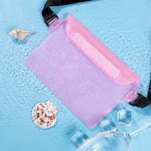 防水袋 PVC 防水腰包，带腰带的手机保护袋，夏季户外运动沙滩防水手机袋手机壳，三层密封防水腰包斜挎包