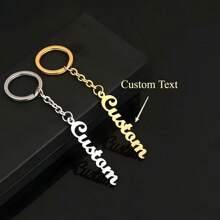 1pc Personalized Custom Name Stainless Steel Keychain, Abbreviated, Fashionable And Casual, Suitable For Father's Day Mother's Day Gifts, Valentine's Day Gifts, And Student Friends Gifts.