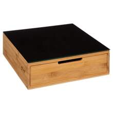 Atmosphera Capsule Holder With 2 Bamboo Drawers. Free Shipping 24/72h. - Black - View 1