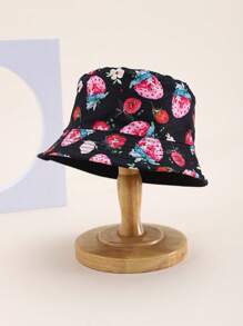 1pc Kids Fruit Print Bucket Hat, Sun Protection Bucket Hat For Boys & Girls, 3-6Y, Spring