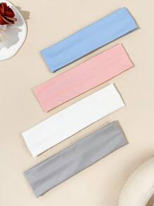 4pcs/Set Women's Versatile Super Absorbent Sweatband, Suitable For Sports Wear, Gym, Fitness, Running, Yoga, Daily Outfit Decoration