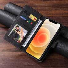 Wallet Minimalist Style Flip Cover Phone Case Compatible With Samsung S Series And A Series - Black - View 5