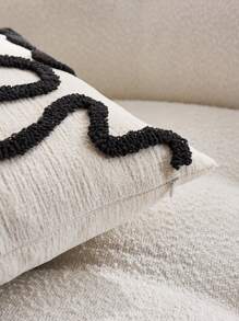 Pernă decorativă brodată în stil nordic, 45*45 cm, cu ciucuri din pluș pentru canapea, pat, scaun la fereastră (1 buc., 2 buc. opțional)