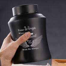 Urns For Ashes Decorative Urns For Adult Dad/Father/Men/Female/Mom/Women Human Ashes Large Stainless Steel Cremation Urns For Human Ashes Up To 150 Lbs - Black - View 2