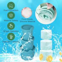 1pc Cup Ice Mold, Silicone Ice Mold Suitable For 20/30/40oz Cups, Make Cylinder Ice Cubes, Covered Ice Tray Mold