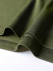 Markenmänner Kurzarm T-Shirt, personalisiertes minimalistisches bedrucktes Kontrast Raglanärmel Henry Kragen lässiges Sport Fitness Laufen Unterhemd