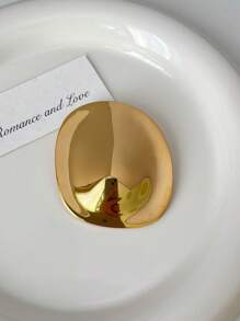 Retro Metal Brooch, Cool Style, Retro Fashion Style, Big Gold Nugget, Round Cake, Chest Flower Accessory - Multicolor - View 10